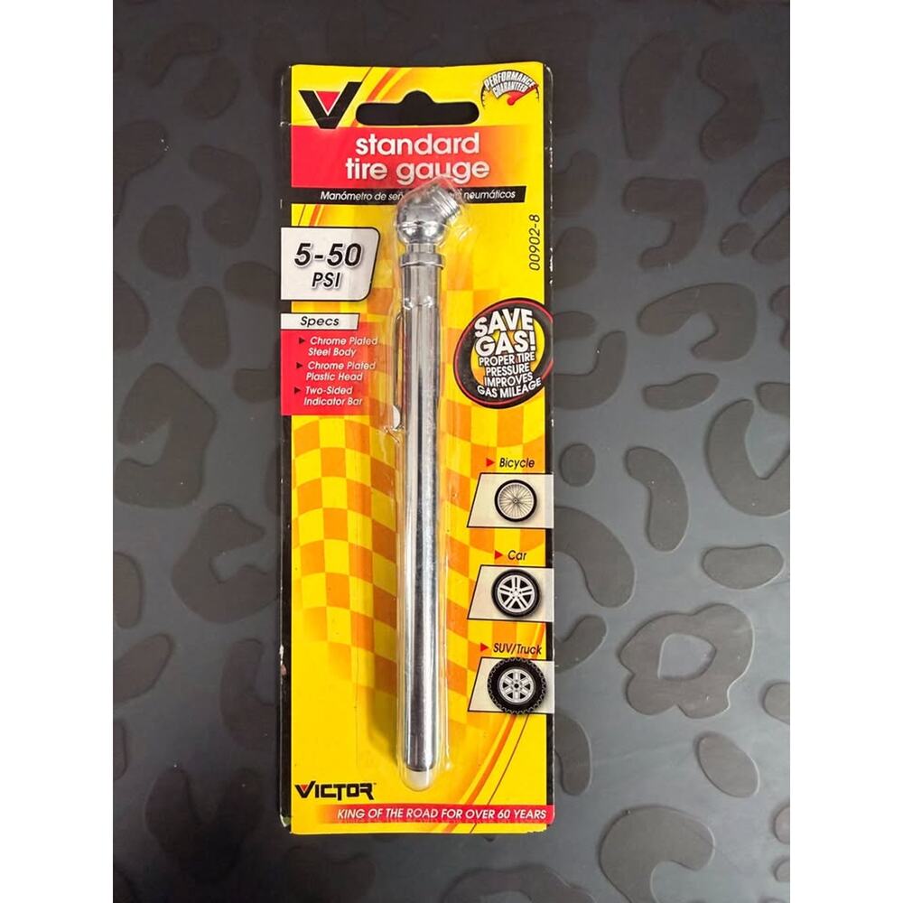 Standard Tire Gauge 5-50 PSI Bicycle Cars SUV Trucks Victor 00902-8